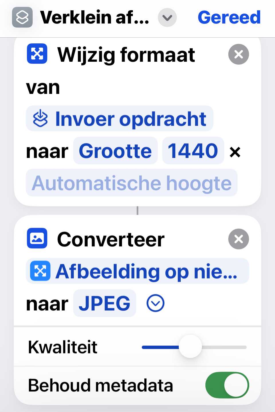 De compressie en bestandsgrootte instellen