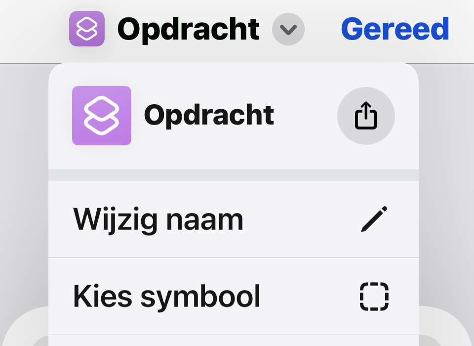 Geef de opdracht een naam